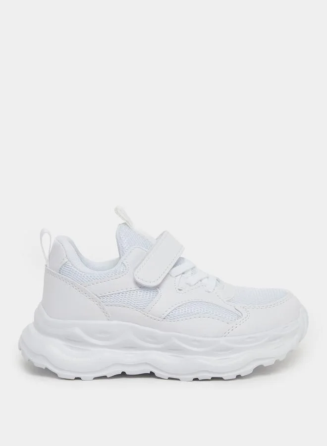 Styli Styli Textured Sneakers with Hook and Loop Closure