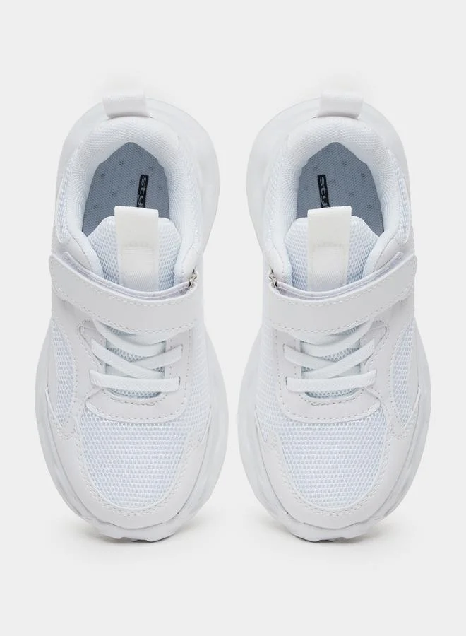 Styli Styli Textured Sneakers with Hook and Loop Closure