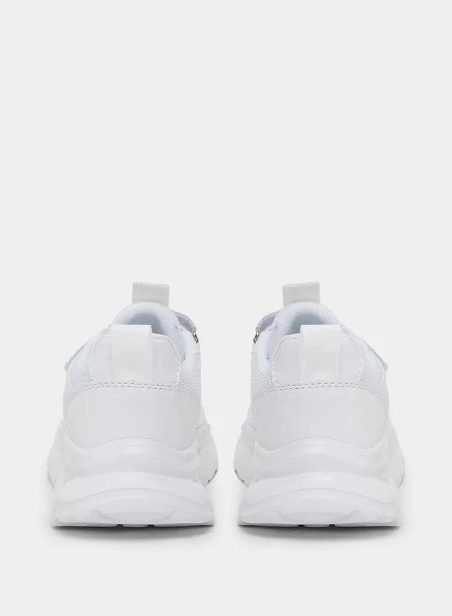 Styli Styli Textured Sneakers with Hook and Loop Closure