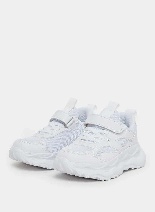 Styli Styli Textured Sneakers with Hook and Loop Closure