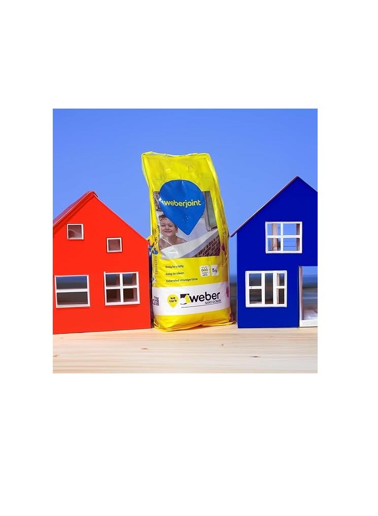 Weber Tile Grout 5kg(Bone White)Cement Based Pre Mixed Tile Joint Grout, Easy to Apply for Wall & Floor Tiles - Image 3