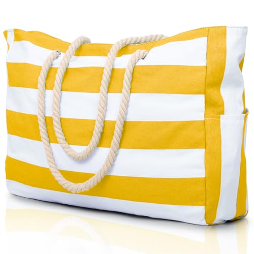 Becokan Beach Bags for Women Large Waterproof Beach Tote Bag Zipper Beach Bags Waterproof Sandproof Swim Pool Bag Large Tote - Image 1