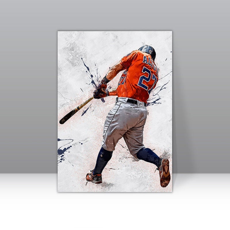 TNESSENTIAL Jose Altuve Wall Art Houston Astros Framed Canvas Poster Baseball Wall Art Print MBL Artwork Home Decor E29 Birthday Gift - Image 1