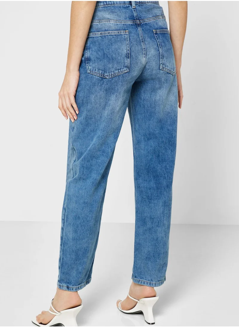 Ginger Acid Wash Straight Fit Jeans