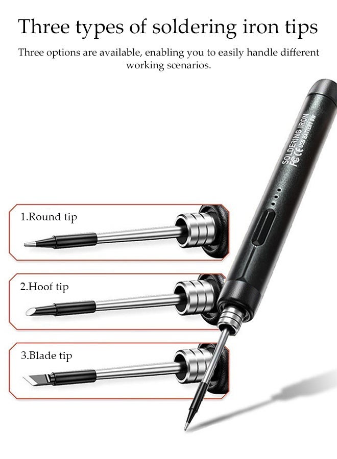 DUNISO Soldering Iron Kit,USB Portable Intelligent Electric Soldering Iron Multifunctional Soldering Welding Pen with 300-450℃ Temperature Adjustment Function,Fast Heating for Soldering Repairing and Maintenance Use - Image 5