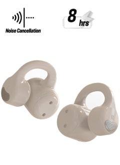 Faster Airvibe 2 Open Ear Wireless Earbuds with Noise Cancellation (ENC) - 8 Hours Playtime with Bluetooth 5.3 - HiFi Stereo Sound - Sports Earhooks Bluetooth Earphones - For Exercise, Gym - Compatible with iPhone & Android (Beige)  - Image 1