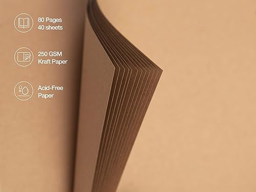 potricher 10 x 10 Inch DIY Scrapbook Photo Album 80 Pages Thick Kraft Blank Yellow Paper Memory Book for Wedding and Anniversary Family (Yellow, 10 Inch) - Image 5