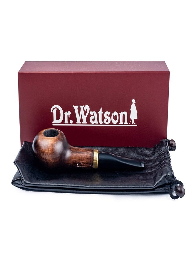 Dr Watson Dr. Watson - Small Wooden Tobacco Pipe, Hand Carved, Comes with Pouch, Boxed (Brown) - Image 5