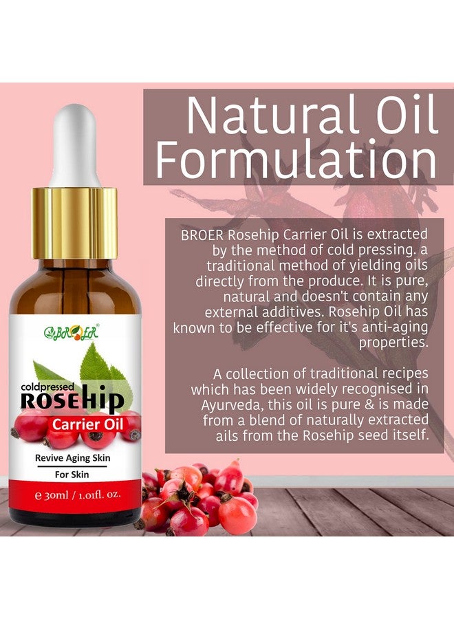 BROER زيت الورد، 100% نقي، طبيعي ومعصور على البارد | زيت الورد الحامل | للتجاعيد، الخطوط الدقيقة وتحت العين (عبوة من 2) 60 مل - Image 2