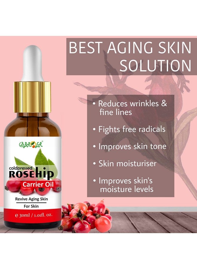 BROER زيت الورد، 100% نقي، طبيعي ومعصور على البارد | زيت الورد الحامل | للتجاعيد، الخطوط الدقيقة وتحت العين (عبوة من 2) 60 مل - Image 3