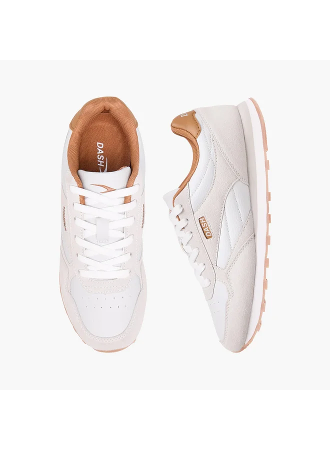 داش Women Panelled Sneakers with Lace-Up Closure