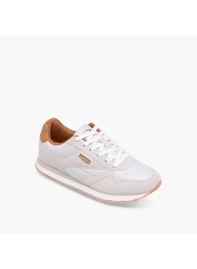 داش Women Panelled Sneakers with Lace-Up Closure