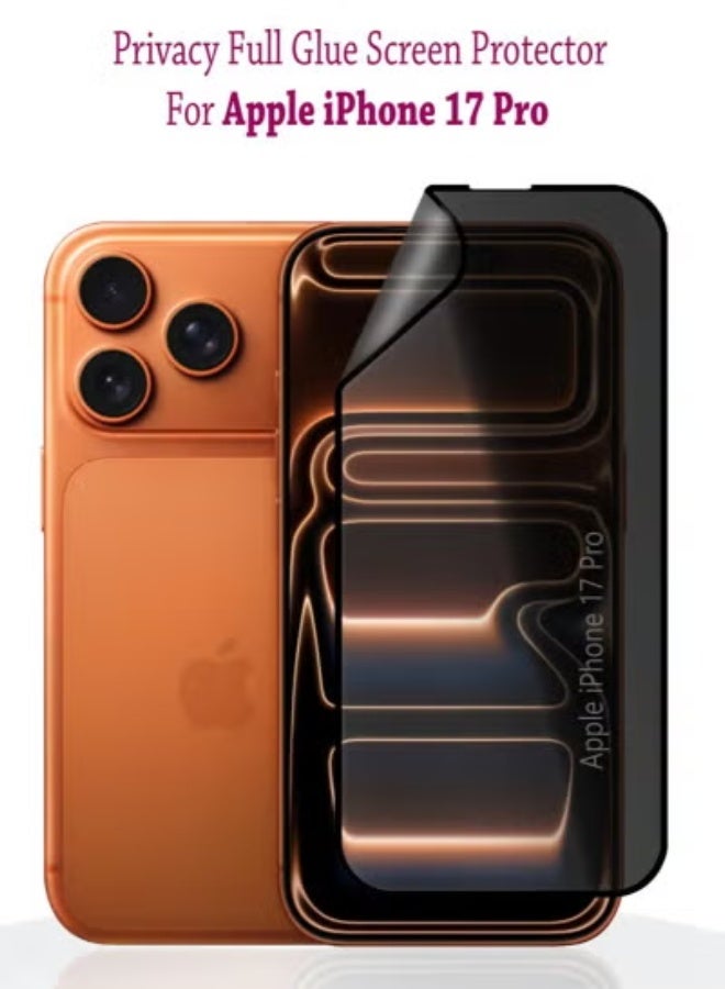 TIGER Nano Ceramic Anti-Fingerprint Matte Privacy Screen Protector for iPhone 17 Pro – 9H Tempered Glass with Anti-Spy Technology, Edge-to-Edge Full Coverage, Superior Scratch Resistance, and Smooth Touch Experience – Sleek Black Finish - Image 1