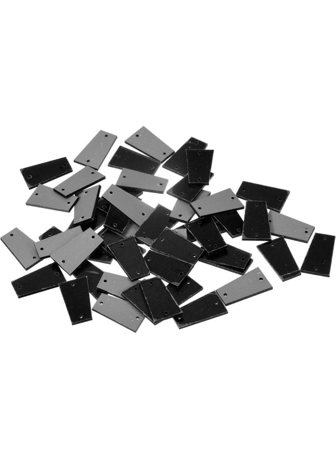 50pcs Sew on Acrylic Irregular Mirror Piece DIY Mirrored Rhinestones Mirror Beads for Evening Dresses Cloth Garment Black 22x13mm - Image 1