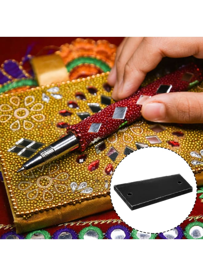50pcs Sew on Acrylic Irregular Mirror Piece DIY Mirrored Rhinestones Mirror Beads for Evening Dresses Cloth Garment Black 22x13mm - Image 4