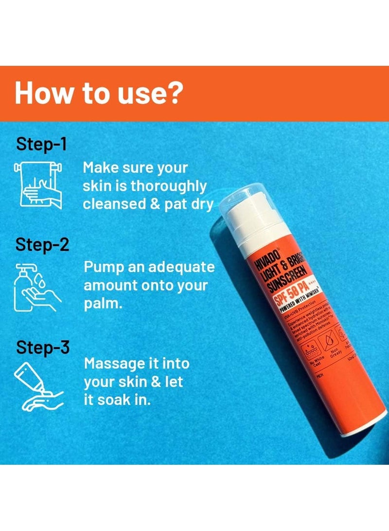 هيفادو واقي من الشمس للرجال بعامل حماية من الشمس 50 SPF 50 PA++++ | لا يترك أثرًا أبيض ويمنع اسمرار البشرة | تركيبة خفيفة الوزن وغير دهنية ومرطبة ومفتحة | حماية واسعة الطيف من أشعة الشمس UVA + UVB | مع ميميسكين ™ لجميع أنواع البشرة | 50 مل - Image 2