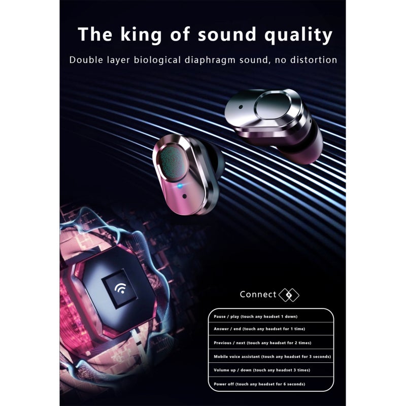 2 In 1 Smartwatch Wireless Earbuds - BT 5.0 Stable Connection Lower Energy Consumption IP67 Waterproof Touchscreen for Android iOS Health Sport Enthusiasts - Image 5
