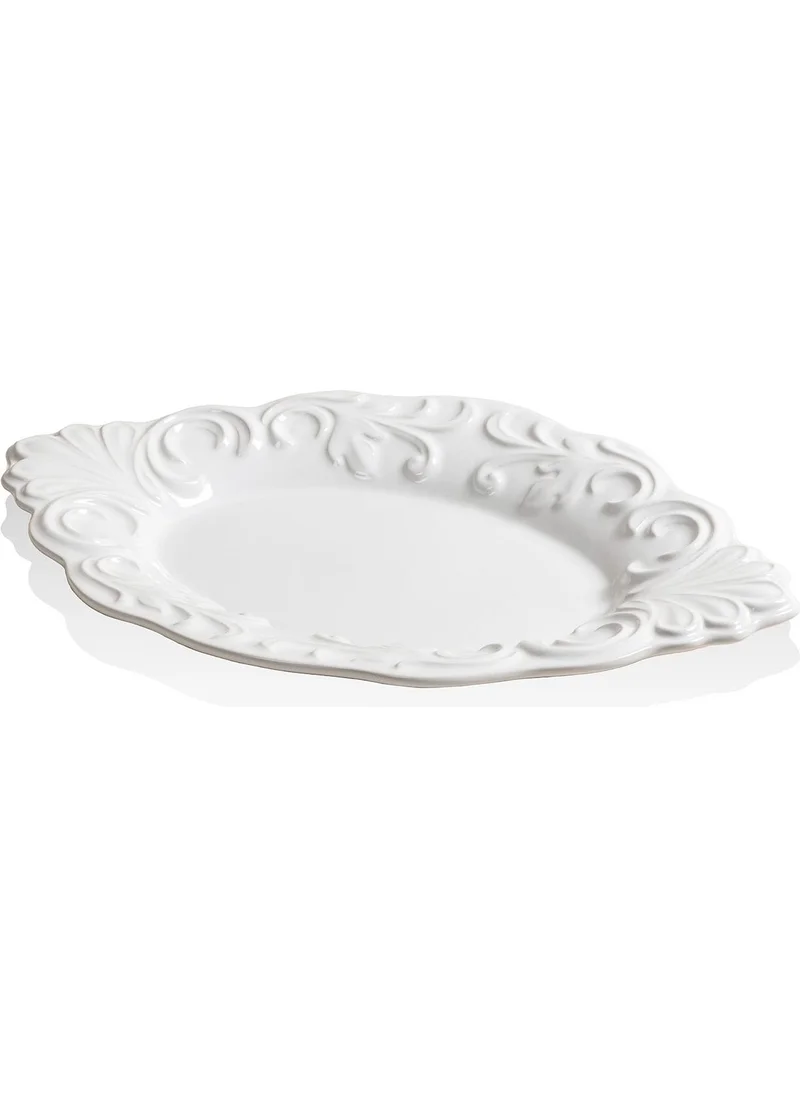 The Mia Grande Serving Plate White 44X29 cm GRD0016