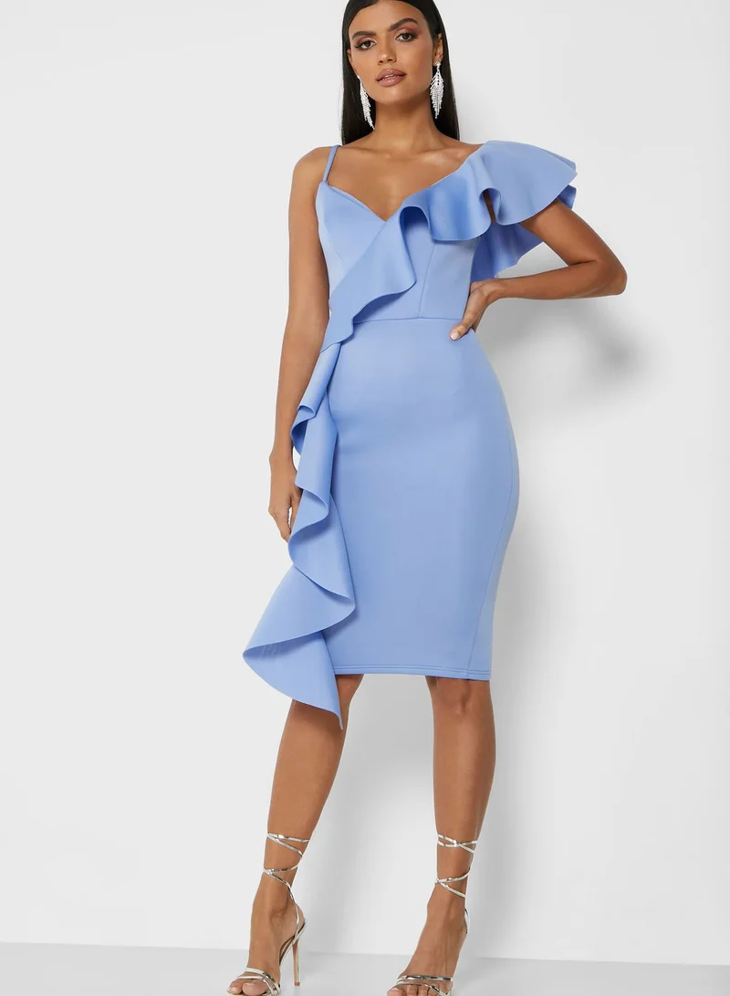 LIPSY Ruffle Detail Bodycon Dress