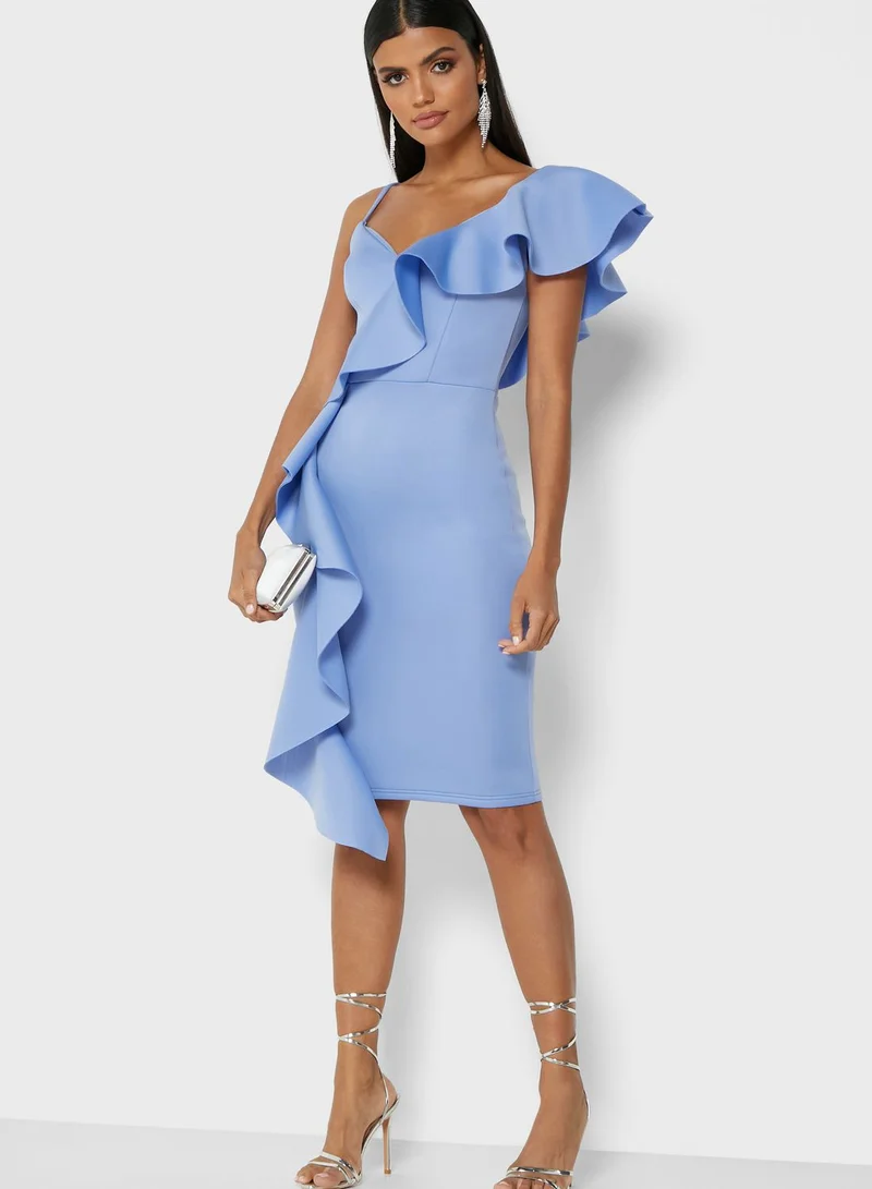LIPSY Ruffle Detail Bodycon Dress