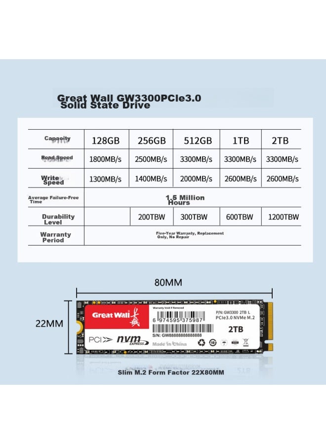 Great Wall 1tb Ssd, M.2 Interface , Pcie 3.0x4, Gw3300 Series, Read Speed Up To 3300mb/s - Image 5
