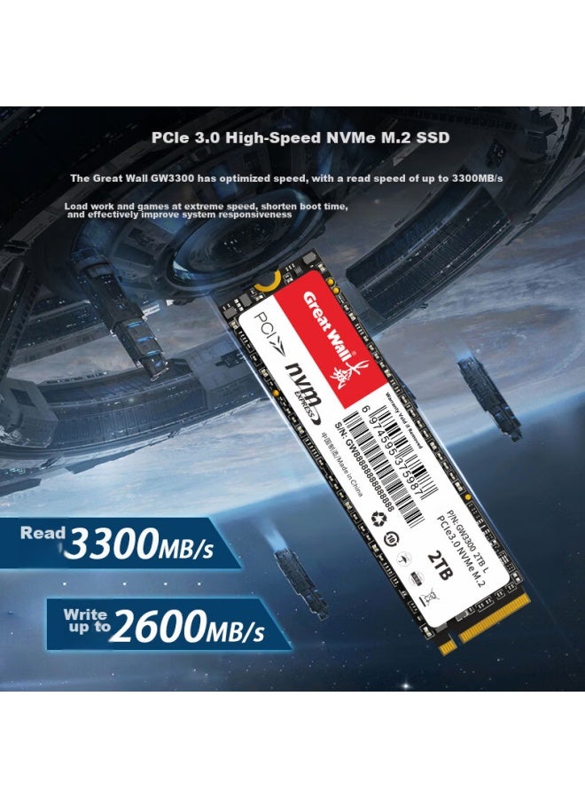 Great Wall 1tb Ssd, M.2 Interface , Pcie 3.0x4, Gw3300 Series, Read Speed Up To 3300mb/s - Image 1