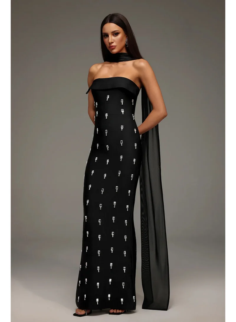 Bella Barnett  Nadja Sleeveless Diamond Bunting Bandage Maxi Dress for Women | Best Price UAE