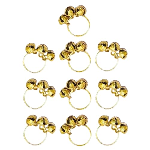 Kunya Finger Ring Clapping Ghungroo Golden Silver Kadi Anguthi Brass Small Bells finger cymbals for Bhajan Lord Goddess God Ganesh Ganapati Pooja Aarti (2) - Image 3