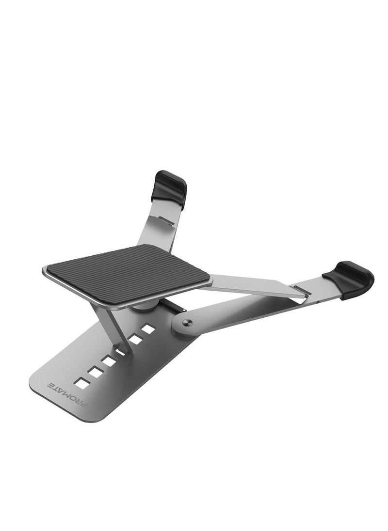 PROMATE - حامل كمبيوتر محمول من بروميت مع زاوية عرض متعددة، وتبديد الحرارة وهيكل قابل للطي، PocketMount. رمادي - Image 1