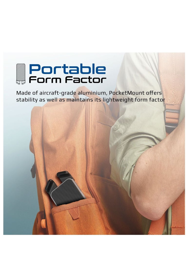 PROMATE - حامل كمبيوتر محمول من بروميت مع زاوية عرض متعددة، وتبديد الحرارة وهيكل قابل للطي، PocketMount. رمادي - Image 1
