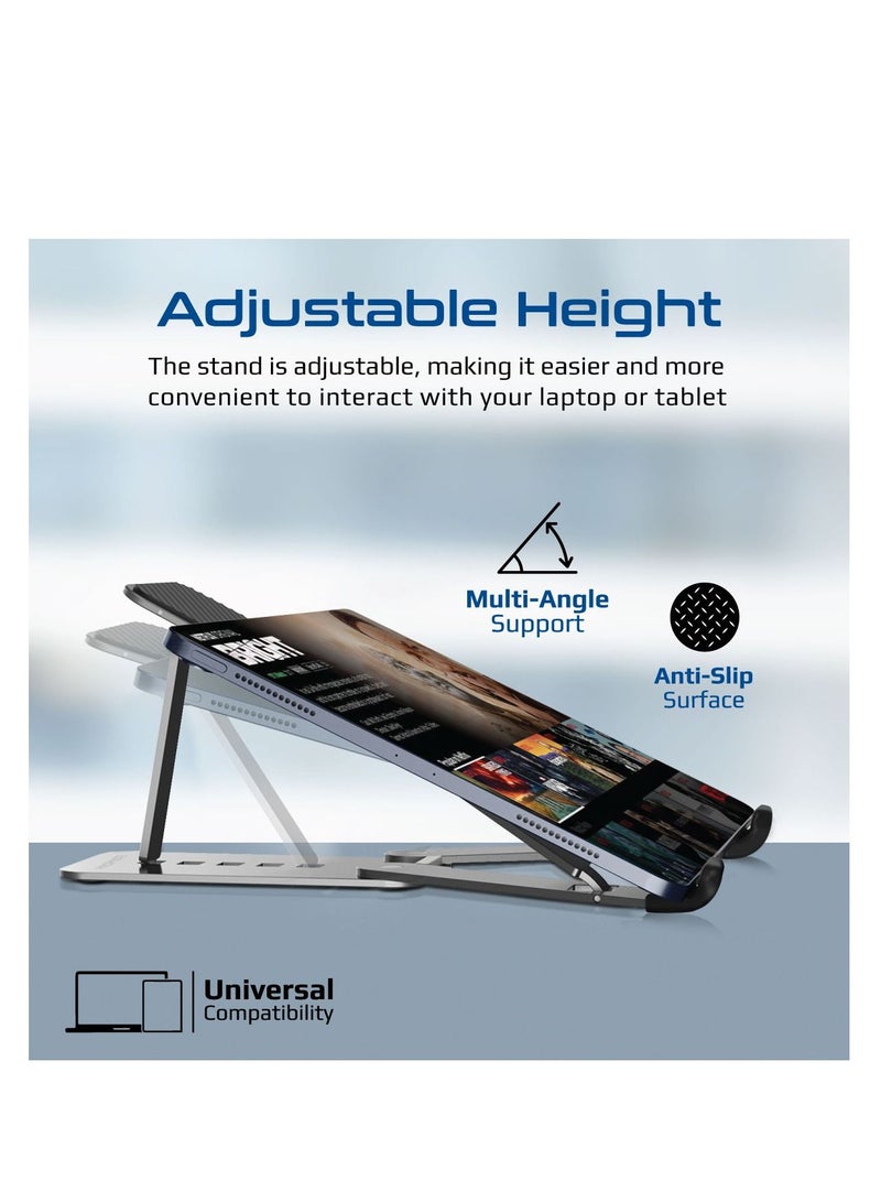 PROMATE Portable Laptop Stand with Multi-Angle Viewing, Heat Dissipating and Foldable Structure, PocketMount.Grey - Image 5