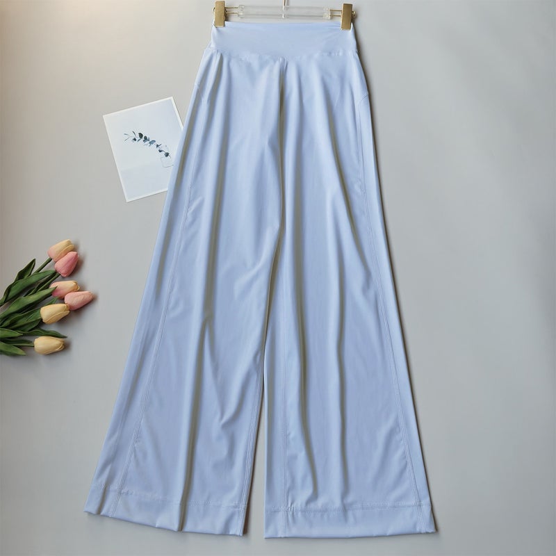 Qi Ta Women's High Waist Wide Leg Yoga Pants Quick Dry Running Training Lounge Pants - Image 1