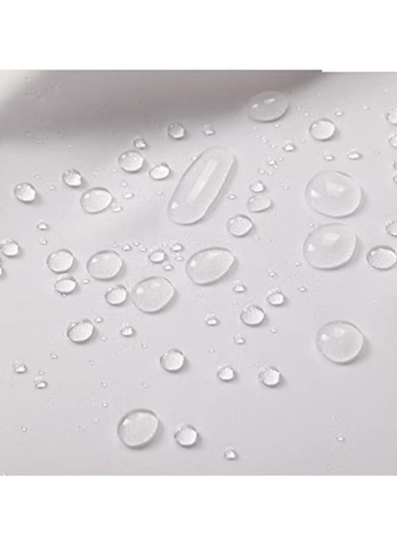 A ZONE Shower Curtain Plain White Thick Fabric European Style Waterproof Mildew-proof No Smell with 12 Hooks for Bathroom (180 x 180cm) White  - Image 5