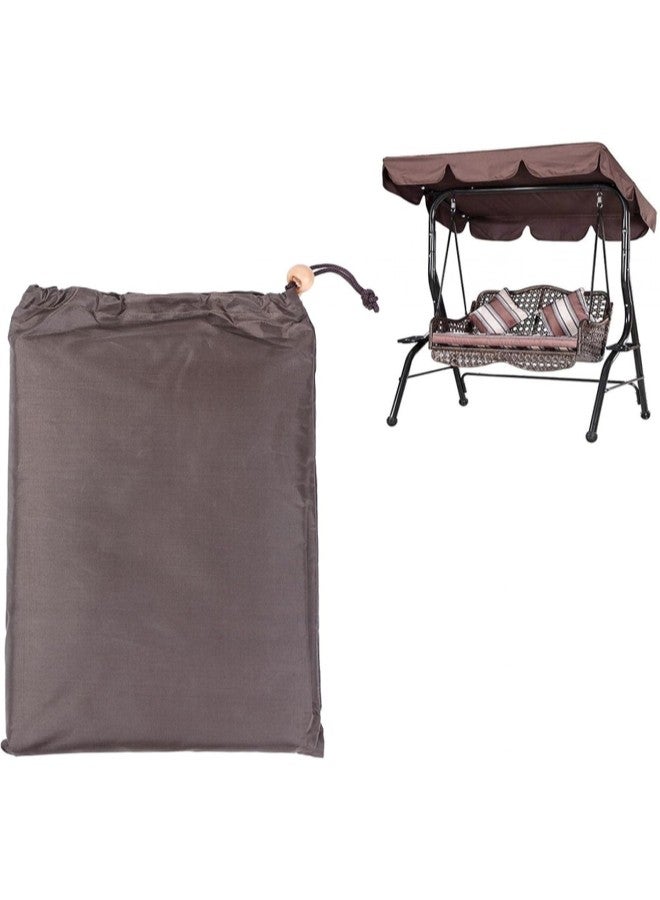 klarako Double People Outdoor Garden Waterproof Swing Sunshade Cover Canopy Shade Cloth 142x120x18cm Easy to Install(Coffee) - Image 4