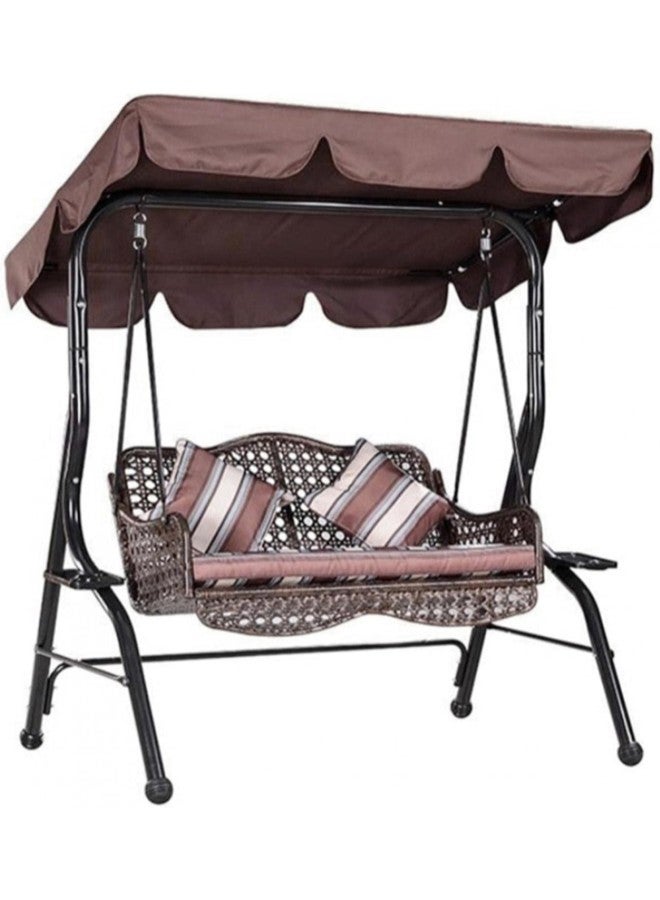 klarako Double People Outdoor Garden Waterproof Swing Sunshade Cover Canopy Shade Cloth 142x120x18cm Easy to Install(Coffee) - Image 5
