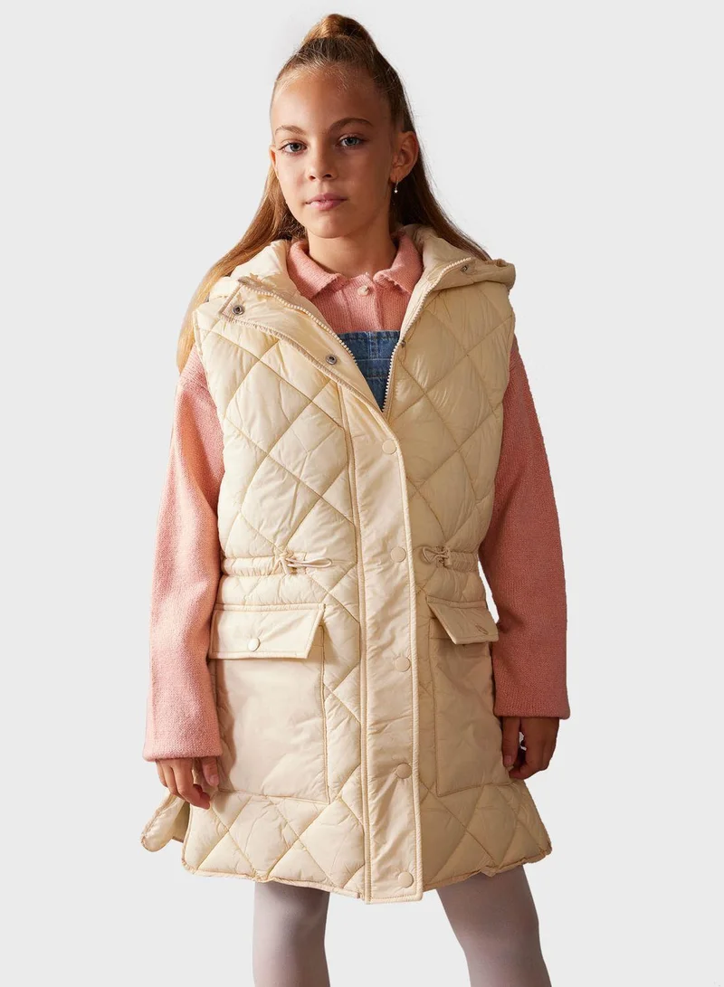 DeFacto Kids Essential Hooded Vest Jacket