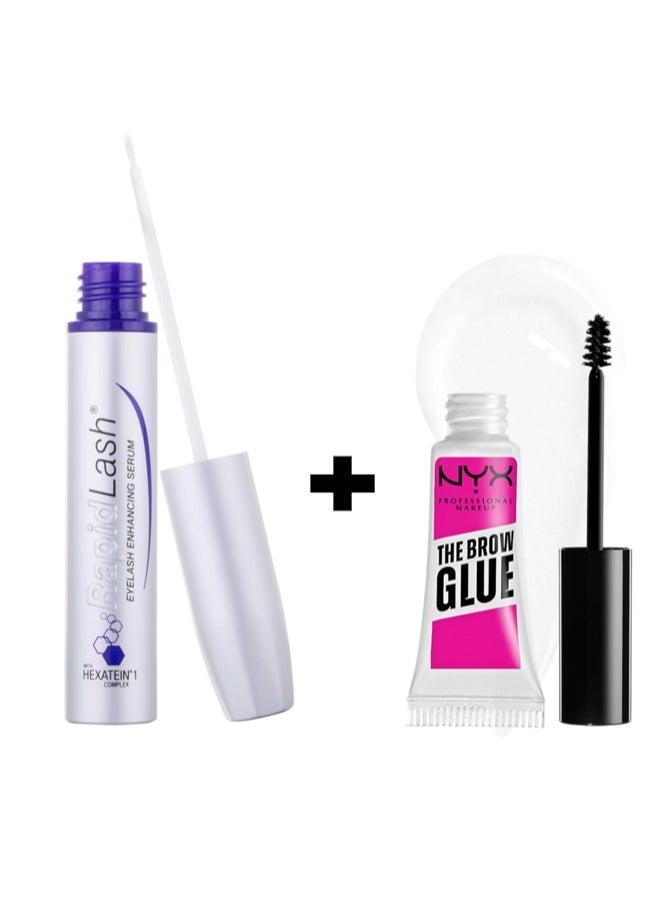 Rapid Lash - Rapidlash Lash Enhancing Serum 3ml + NYX Professional Makeup Glow Clear Brow Mascara - Image 1