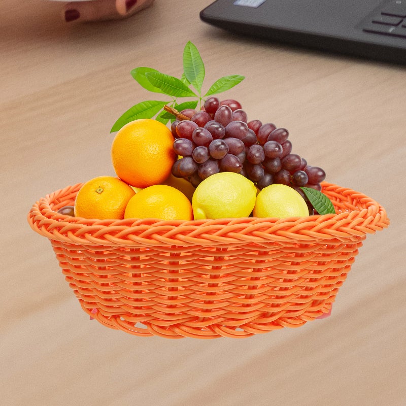 🍳 سلة فواكه بلاستيكية منسوجة للتخزين في المطبخ صينية متعددة الاستخدامات ومتينة - Image 3