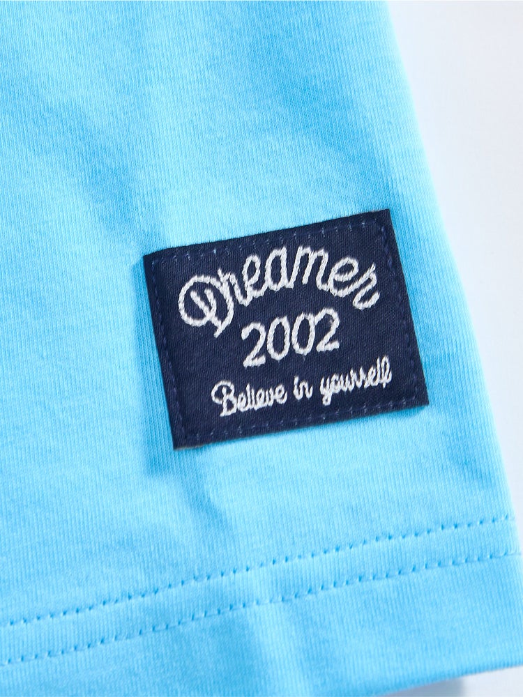 Balabala Unisex Short Sleeve T-Shirt With Contrast Sleeves And Front Print - Image 5