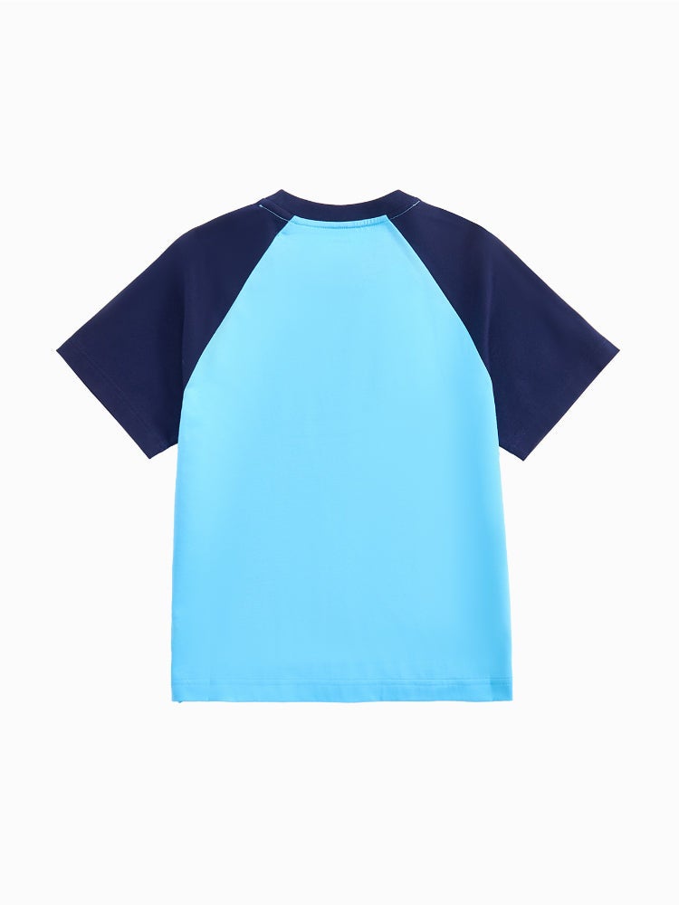 Balabala Unisex Short Sleeve T-Shirt With Contrast Sleeves And Front Print - Image 2