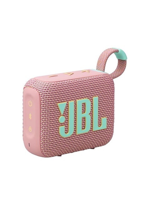 Go4 Ultra-Portable Speaker: JBL Pro Sound with Punchy Bass | 7+2 Hours Playtime with Boost | Multi-Speaker Connection via Auracast | IP67 Waterproof & Dustproof | Pink | 1 Year Local warranty