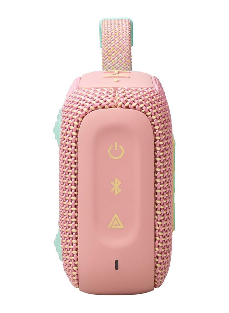 Go4 Ultra-Portable Speaker: JBL Pro Sound with Punchy Bass | 7+2 Hours Playtime with Boost | Multi-Speaker Connection via Auracast | IP67 Waterproof & Dustproof | Pink | 1 Year Local warranty