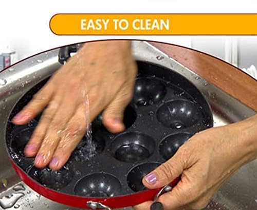 AKSH AKSH Non-Stick 12 Cavity Appam Patra Kan with Stainless Steel Lid | Appam Maker | Appam pan |Dishwasher Safe  - Image 2