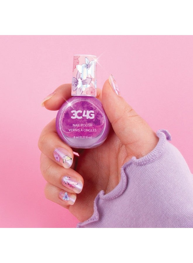 3C4G Butterfly Nail Polish Trio - 3 Pack Kids Nail Polish Set for Girls - Water Based, Unscented, Non Toxic Nail Polish for Kids - Girls Nail Polish Kit for Kids Ages 8-12-16 by Make It Real - Image 5