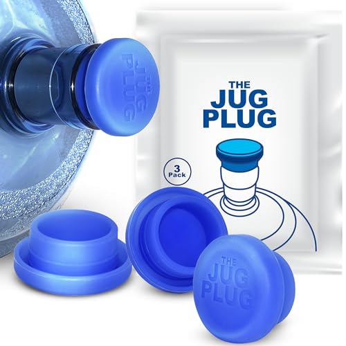 The Jug Plug Jug Plug The Original 5 Gallon Water Jug Cap Reusable - No Spill Silicone 3 & 5 Gallon Water Jug Lid Fits 55mm Bottles with a 45mm Opening - Leak-Proof 5 Gal Water Jug Cap Replacement Cover - 3 Pack - Image 1