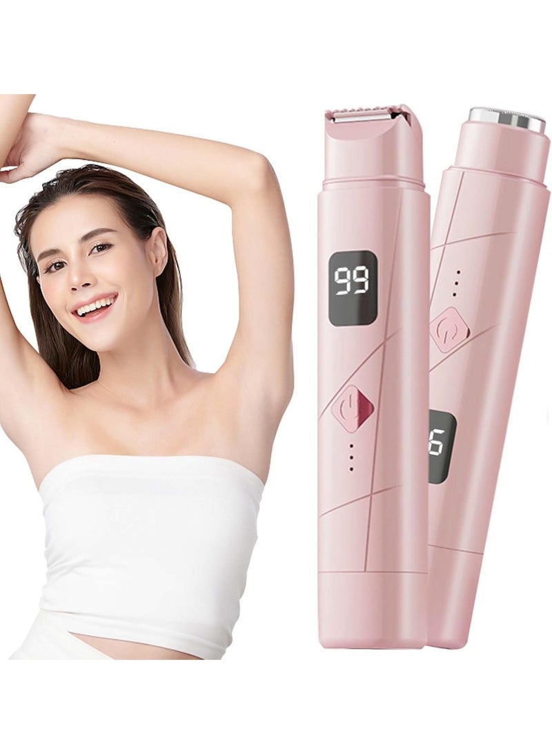 إيزي لايف آلة حلاقة كهربائية للنساء 2 في 1، رأس مزدوج، ماكينة حلاقة مقاومة للماء، لاسلكية للاستخدام الرطب والجاف، لإزالة الشعر من الوجه، منطقة البكيني، الإبطين، الساقين، الذراعين والجسم - Image 4