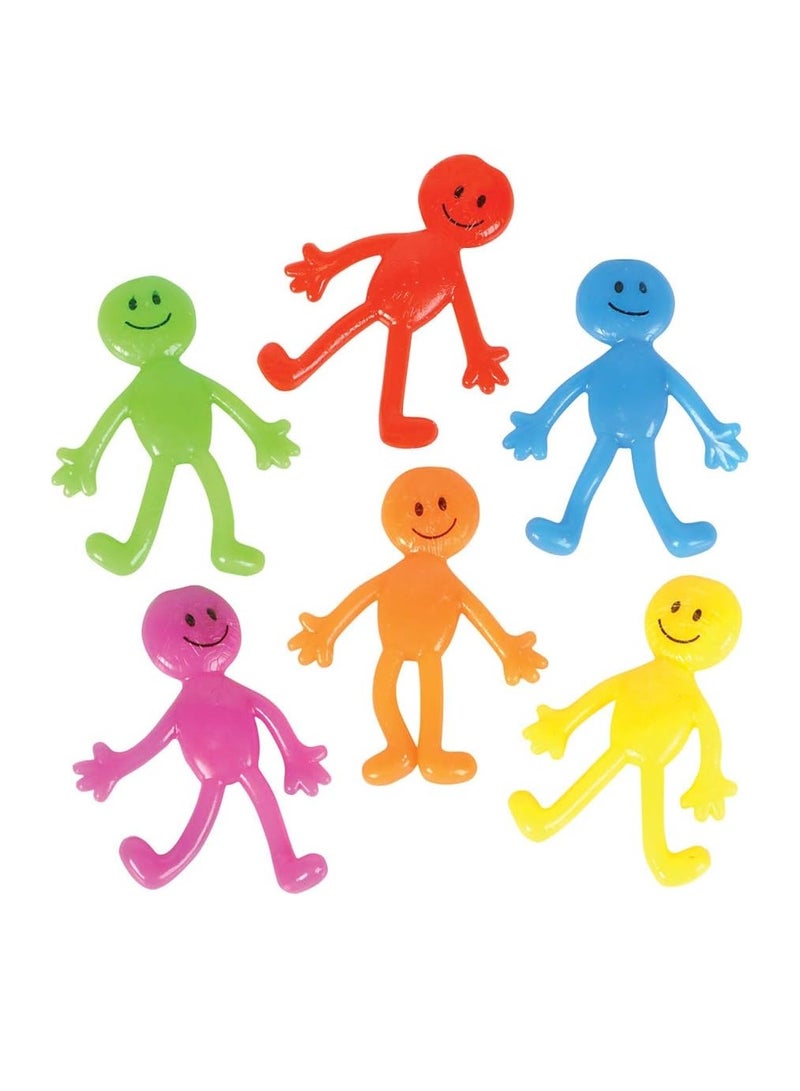 Rally Flexible Rubber Figures (12pcs) Multicolor Funny Assorted Stretchy Slimy Squishy Toy Stress Relief Anxiety - Image 2