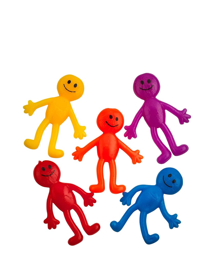 Rally Flexible Rubber Figures (12pcs) Multicolor Funny Assorted Stretchy Slimy Squishy Toy Stress Relief Anxiety - Image 4