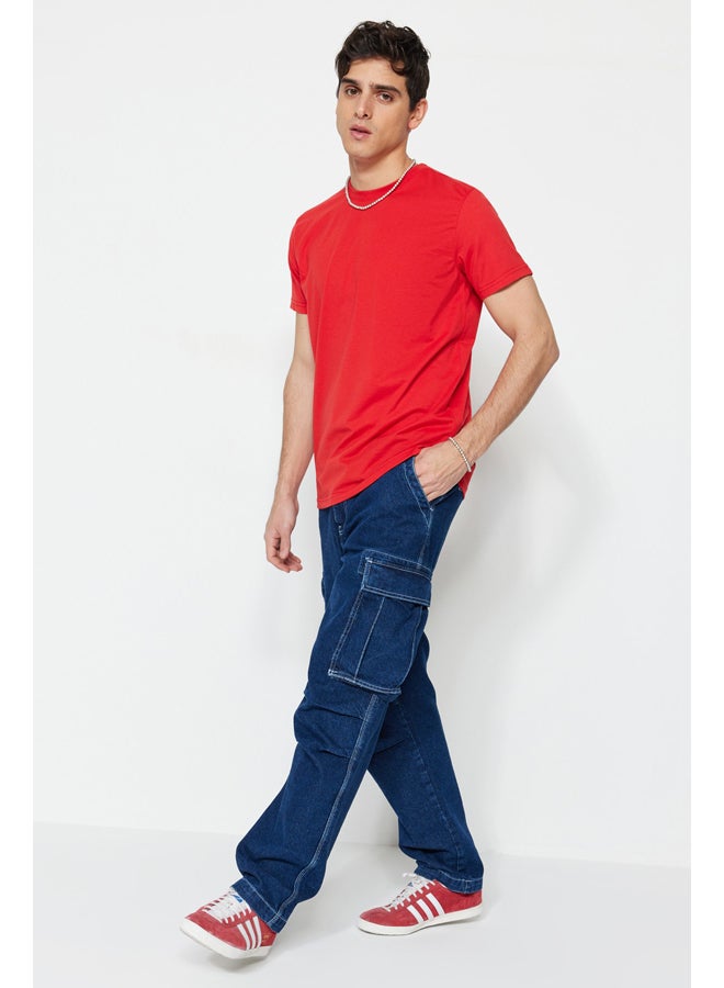 trendyol Red Basic Regular/Real Fit Crew Neck Short Sleeve T-Shirt TMNSS22TS0271  - Image 4