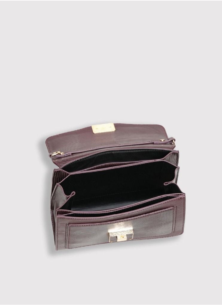 AMICA - Emma Women's Mini Crossbody Bag with Top Handle -Plum Red - Image 1